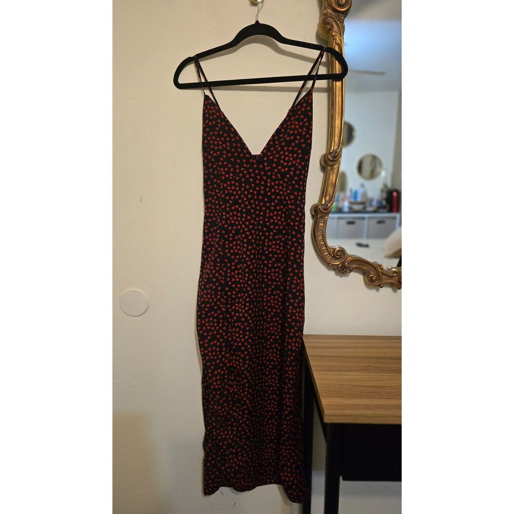 NASTYGAL High Slit Fitted Polka HEART Dress